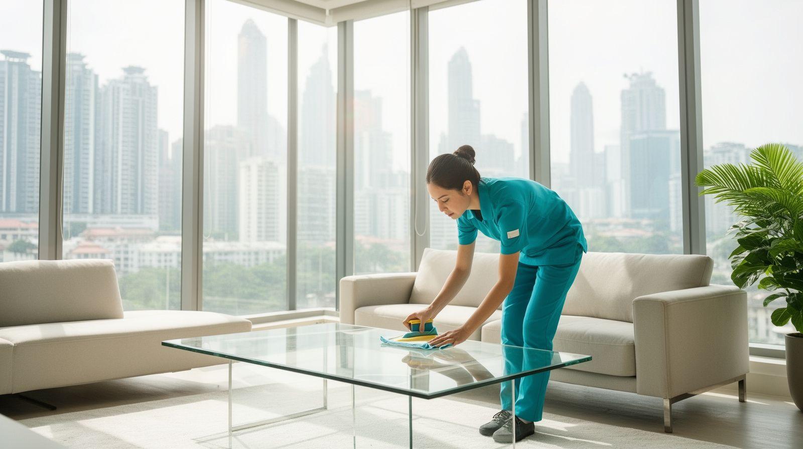 Freshly cleaned modern living room in a Kuala Lumpur condominium